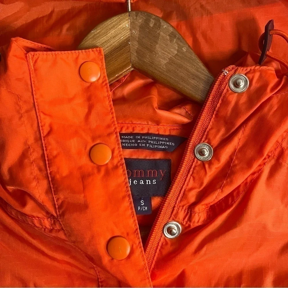 TOMMY Jeans Orange Windbreaker With Hood